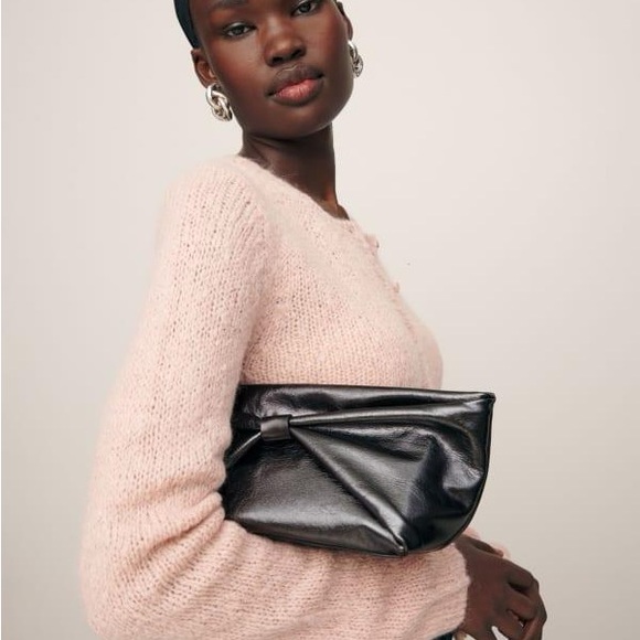 Reformation Handbags - Reformation Silvana Clutch gunmetal leather NWT